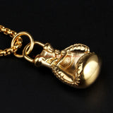 Boxing Glove Chain Stainless Steel Pendant Mens Boys