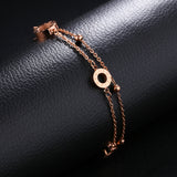 Lovely Ball Circle Charm Bracelets For Women Rose Stainless Steel Link Chain