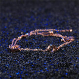 Lovely Ball Circle Charm Bracelets For Women Rose Stainless Steel Link Chain