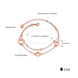 Lovely Ball Circle Charm Bracelets For Women Rose Stainless Steel Link Chain