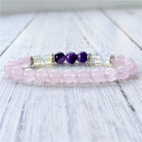 Natural Stone Bracelet Amethysts RoseQuartz Yoga Gift MY0955