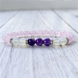 Natural Stone Bracelet Amethysts RoseQuartz Yoga Gift MY0955