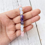 Natural Stone Bracelet Amethysts RoseQuartz Yoga Gift MY0955