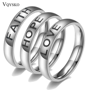Lover Jewelry Couples Ring Faith Hope Love Wedding Rings