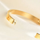 Heart Bracelet Bangle Cubic Zirconia Stainless Steel Women Jewelry