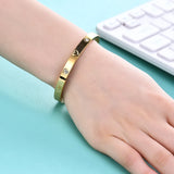 Heart Bracelet Bangle Cubic Zirconia Stainless Steel Women Jewelry