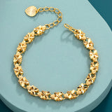 Lucky 24K 6mm Four-leaf Clover Bracelet for Women