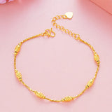 Lucky 24K Plated Charm Beads Bracelet Women / Girls Bracelet