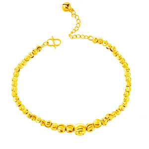 Lucky 24K Plated Charm Beads Bracelet Women / Girls Bracelet