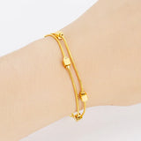 Lucky 24K Plated Charm Beads Bracelet Women / Girls Bracelet