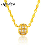 24k Water Ripple Necklace 2mm46cm for Women