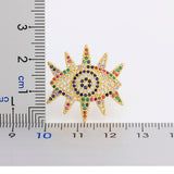 Rainbow Evil Eye Copper Zircon Adjustable Ring Jewelry