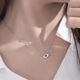 Turkey Zircon Evil Eye Pendant Necklace 925 Silver Rhinestone Choker