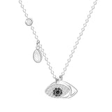 Turkey Zircon Evil Eye Pendant Necklace 925 Silver Rhinestone Choker