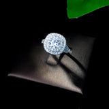 CZ Wedding Engagement Party Crown Big Round Stone Ring R-13