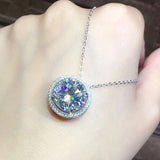 5 Carats Zircon Diamonds Pendant Necklace for Women Pt950 Choker