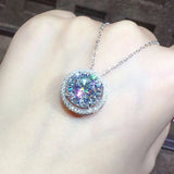 5 Carats Zircon Diamonds Pendant Necklace for Women Pt950 Choker