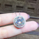 5 Carats Zircon Diamonds Pendant Necklace for Women Pt950 Choker