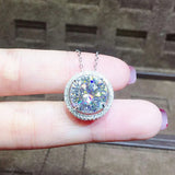 5 Carats Zircon Diamonds Pendant Necklace for Women Pt950 Choker