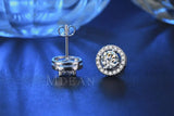 925 Silver Zircon Earrings 6mm Small Crystals Christmas Jewelry