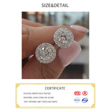 925 Silver 6mm Zircon Stud Earing for Women Christmas Jewelry