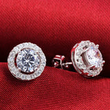925 Silver 6mm Zircon Stud Earing for Women Christmas Jewelry