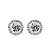 925 Silver 6mm Zircon Stud Earing for Women Christmas Jewelry