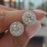 925 Silver 6mm Zircon Stud Earing for Women Christmas Jewelry