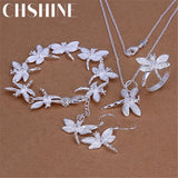 925 Silver Crystal Dragonfly Jewelry Set