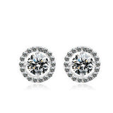 925 Silver Small 5a Zircon Stud Earrings Christmas Jewelry