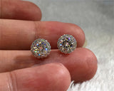 925 Silver Small 5a Zircon Stud Earrings Christmas Jewelry