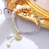 Crystal Pendant Pearl Bracelet Women Charm Girls Jewelry Gift