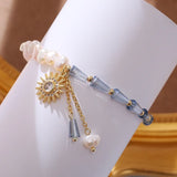Crystal Pendant Pearl Bracelet Women Charm Girls Jewelry Gift