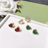 S925 Sterling Silver Women Tassel Wedding Heart Stud Earring