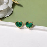 S925 Sterling Silver Women Tassel Wedding Heart Stud Earring