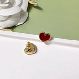 S925 Sterling Silver Women Tassel Wedding Heart Stud Earring