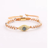 Evil Eye Charm Macrame Friendship Bracelet Women Man Jewelry