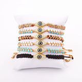 Evil Eye Charm Macrame Friendship Bracelet Women Man Jewelry