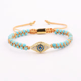 Evil Eye Charm Macrame Friendship Bracelet Women Man Jewelry