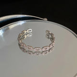 Cubic Zirconia Chain Link Cuff Bracelet