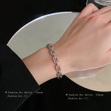 Cubic Zirconia Chain Link Cuff Bracelet