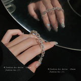Cubic Zirconia Chain Link Cuff Bracelet