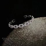 Cubic Zirconia Chain Link Cuff Bracelet