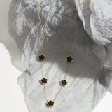 Stainless Steel Flower Pendant Necklace Earring Bracelet Set
