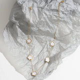 Stainless Steel Flower Pendant Necklace Earring Bracelet Set