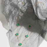 Stainless Steel Flower Pendant Necklace Earring Bracelet Set
