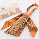 Charm Pendant Silk Tassel Keychain PU Leather Tassels Car Key Holder