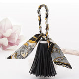 Charm Pendant Silk Tassel Keychain PU Leather Tassels Car Key Holder