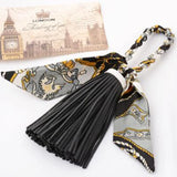 Charm Pendant Silk Tassel Keychain PU Leather Tassels Car Key Holder