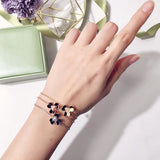 Clover Bracelets for Women Cubic Zirconia Floral Bangle Plating Classic Jewelry